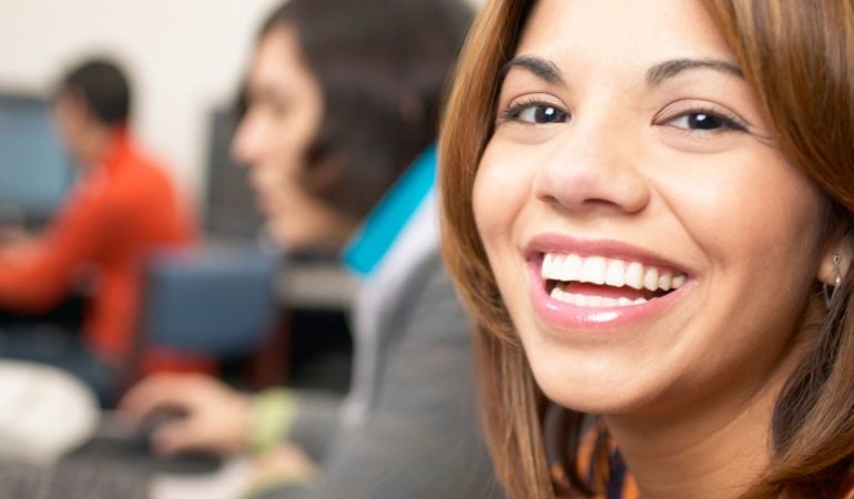 woman laughing smiling joy happy