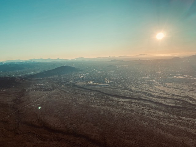 mountain landscape horizon sun