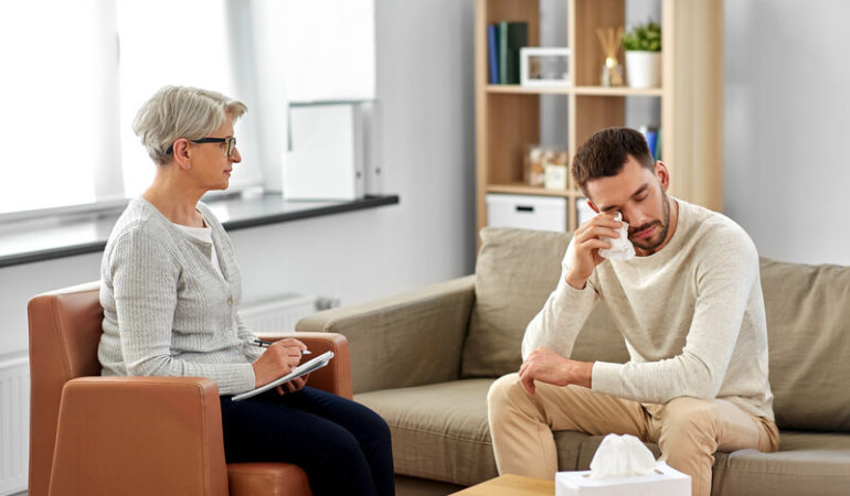 meeting woman stress depressed crying