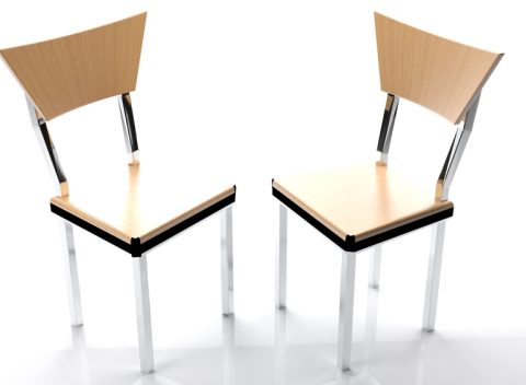 Couple of modern chairs on white background - 3D rendering