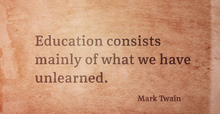 consists of unlearned Twain